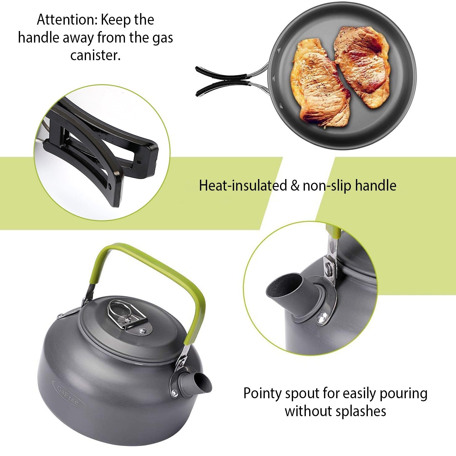 12 Piece Camping Cookware Set Stove Aluminum Pot Pan Kit