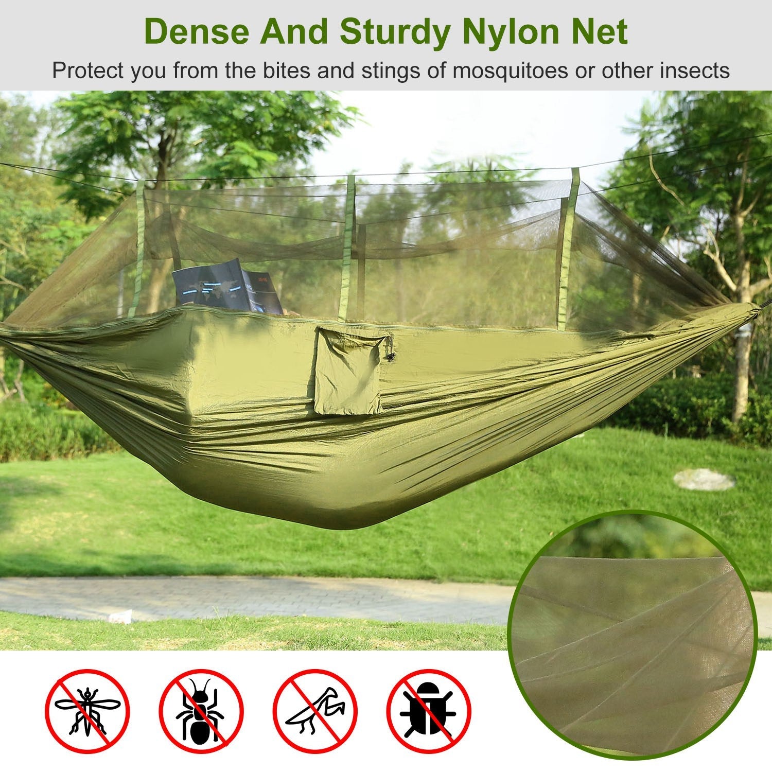 600 lbs Two Person Hammock with Mosquito Net Camping Outdoor