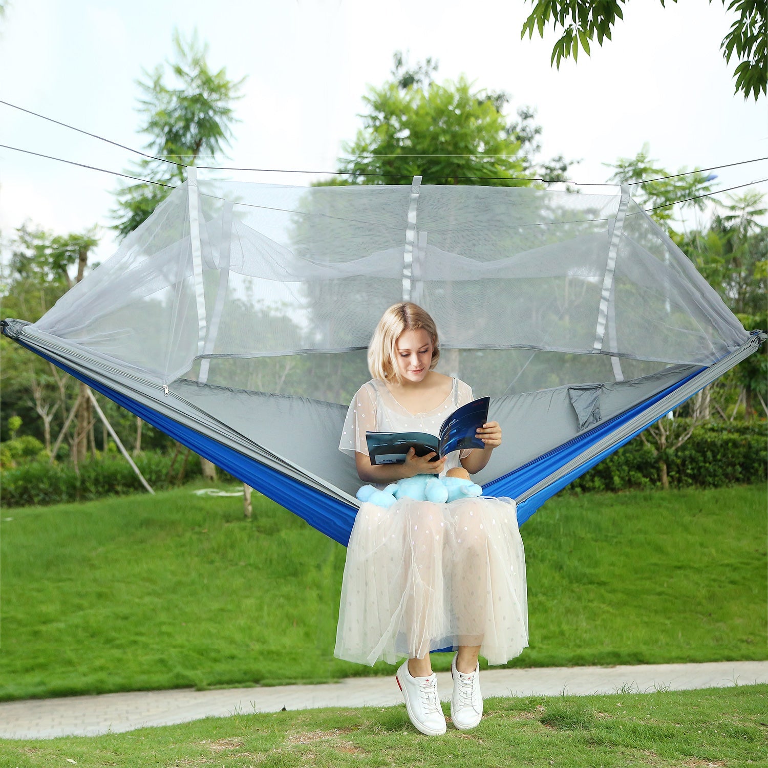 600 lbs Two Person Hammock with Mosquito Net Camping Outdoor
