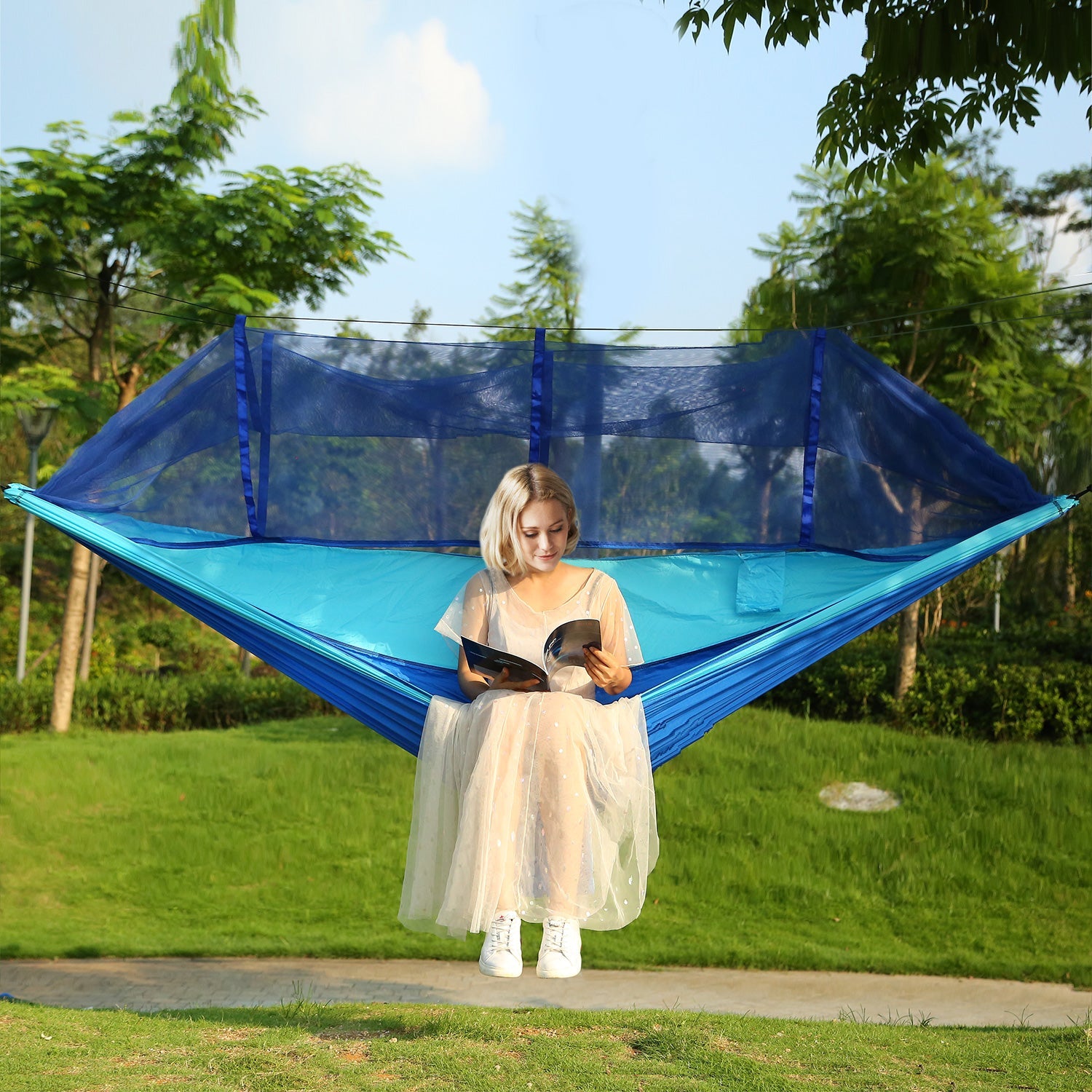 600 lbs Two Person Hammock with Mosquito Net Camping Outdoor