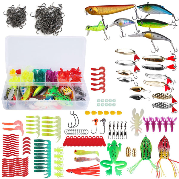 375 Piece Fishing Baits and Tackle Box Lures Kit Set