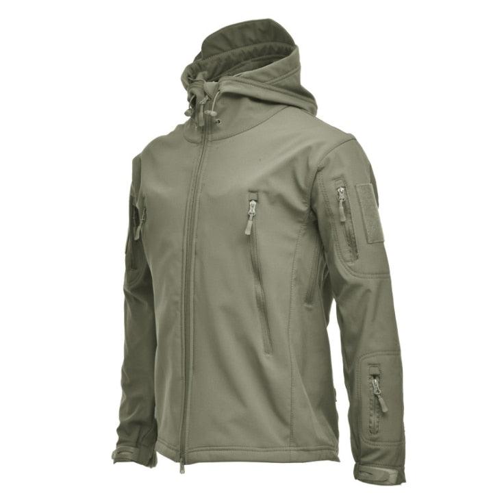Men’s Plus Size Camouflage Waterproof Windbreaker Hooded Tactical Jacket
