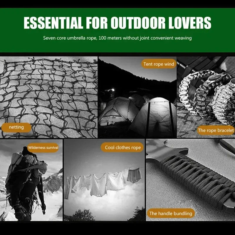 7 Core 550 Paracord Rope 4mm Survival Cord Camping Hiking