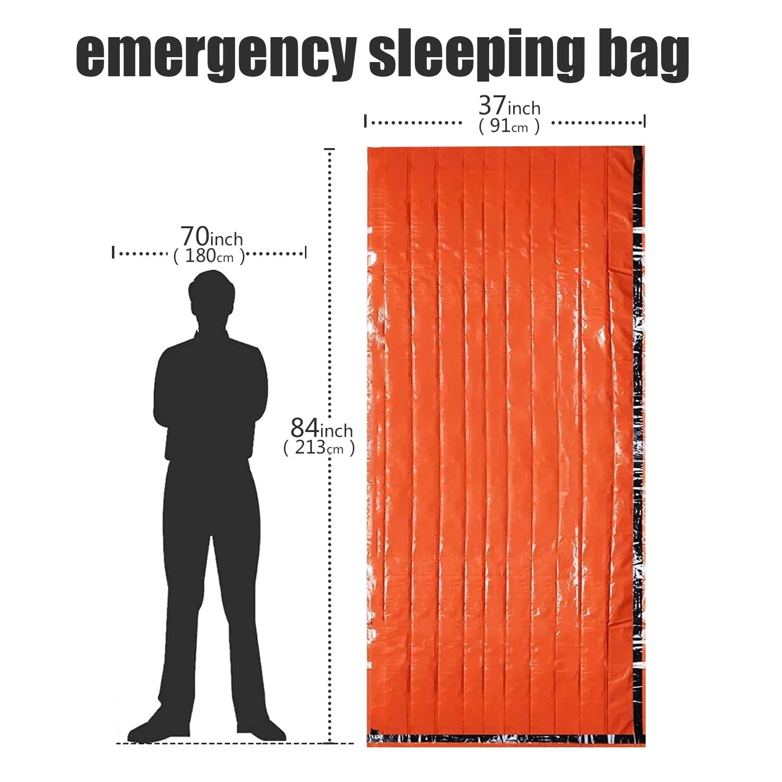 Emergency Survival Sleeping Bag Waterproof Mylar Thermal Camping Rescue Kit