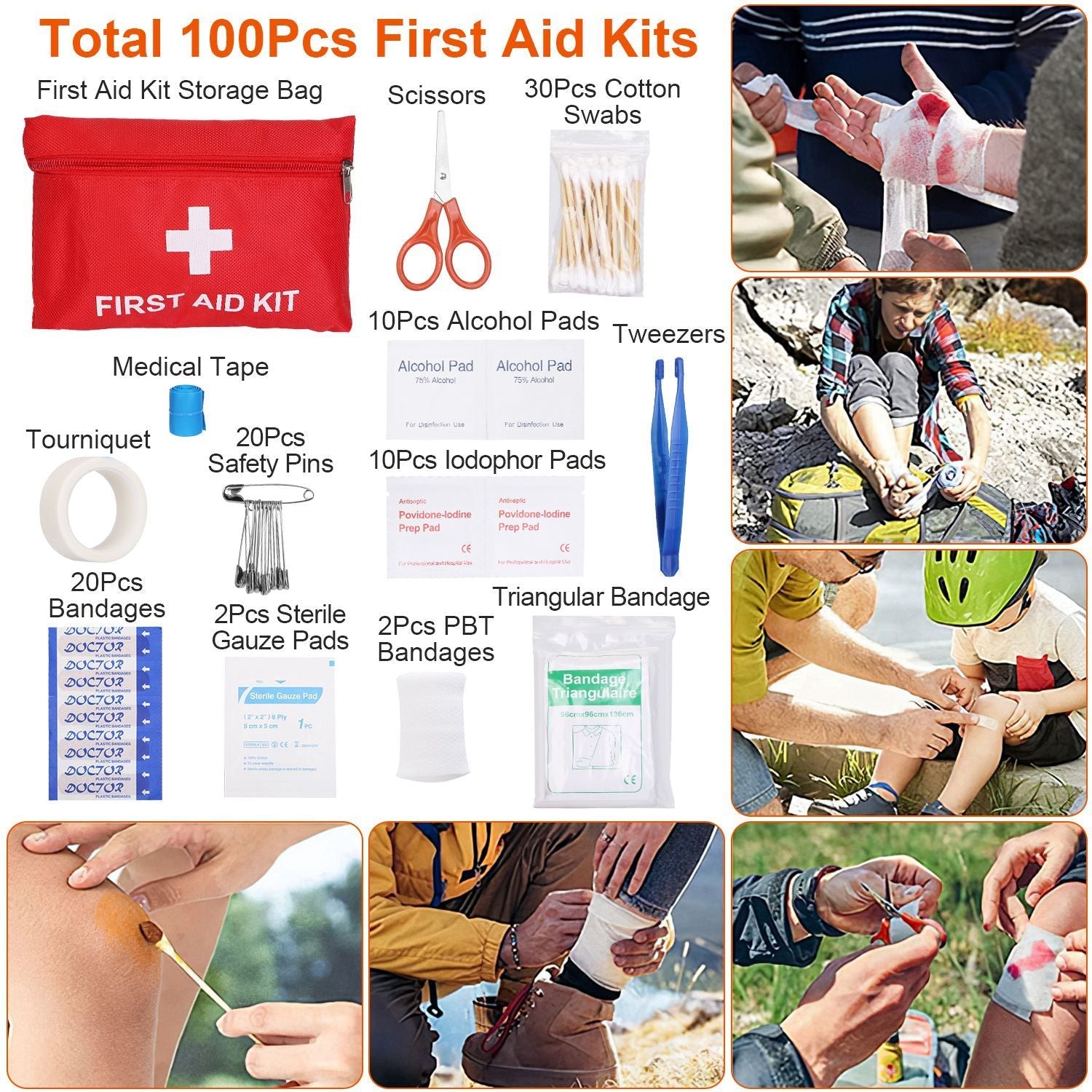 125 Piece Survival Kit Outdoor Emergency Tactical First Aid Gear