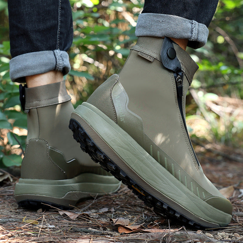 Men’s Waterproof High Top Hiking Boots Non Slip Shock Absorbing