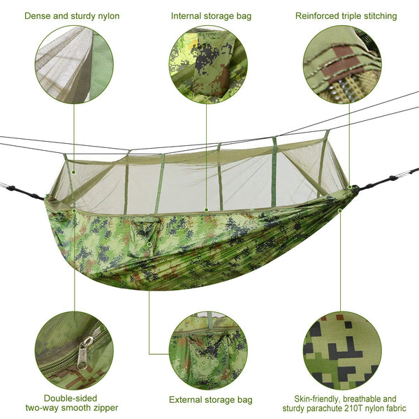 600 lbs Two Person Hammock with Mosquito Net Camping Outdoor