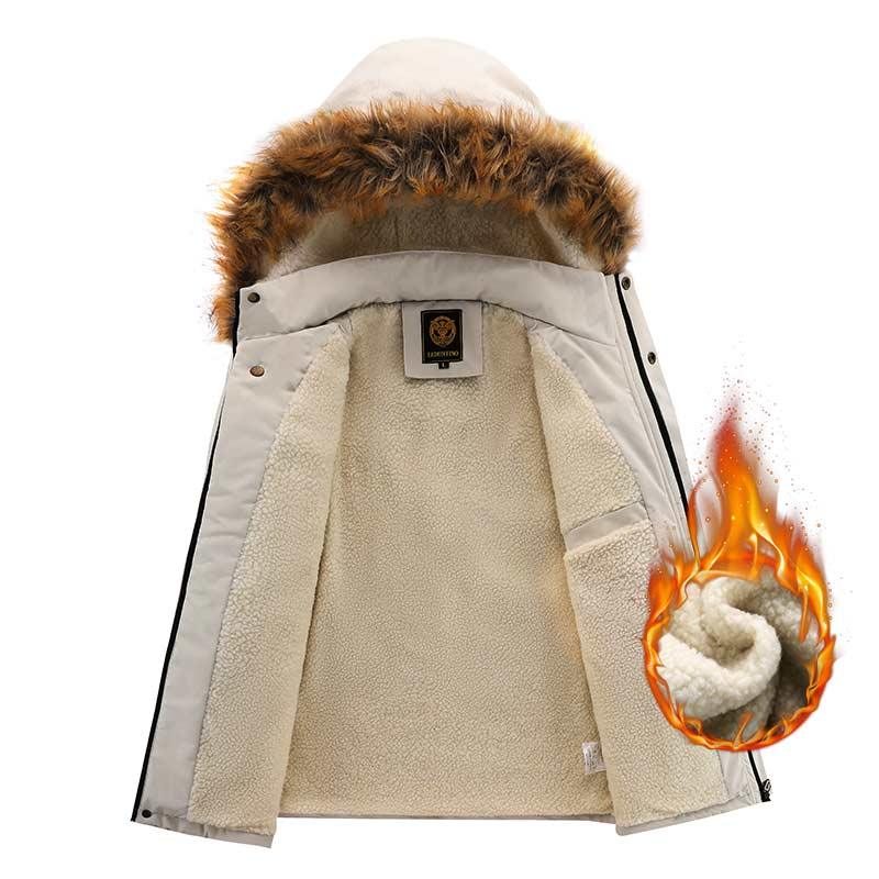Men’s Waterproof Windbreaker Hooded Jacket Warm Breathable Outdoor Coat