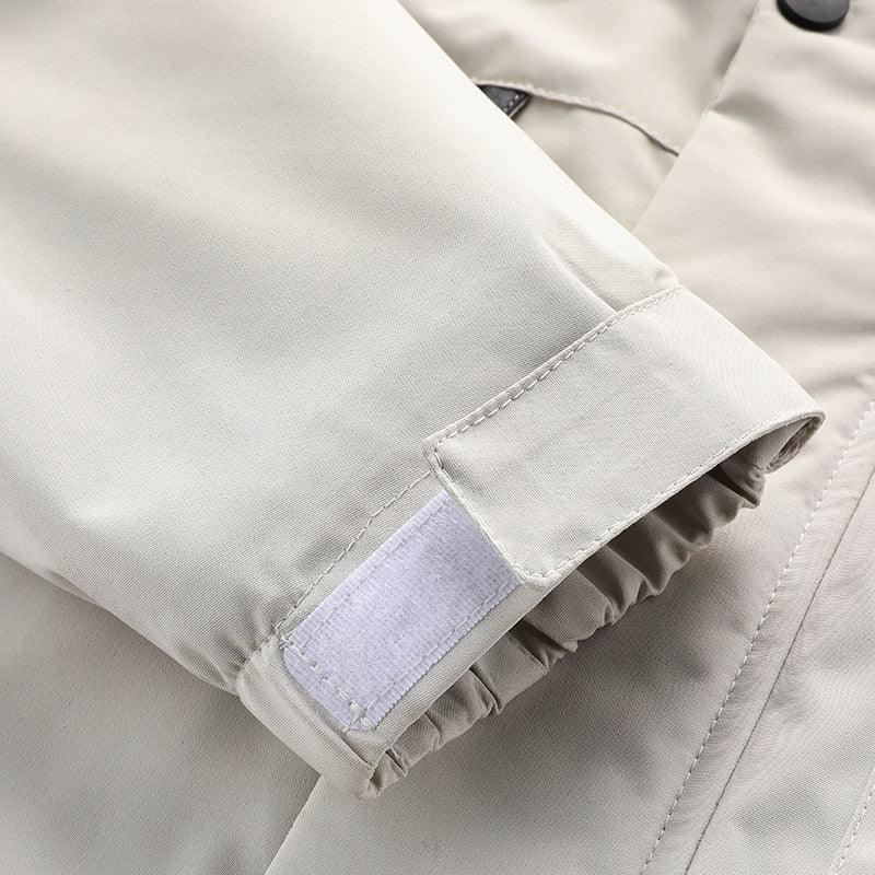 Men’s Waterproof Windbreaker Hooded Jacket Warm Breathable Outdoor Coat