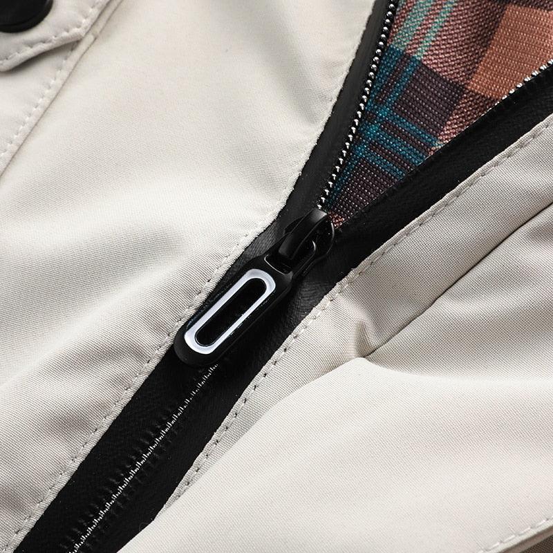 Men’s Waterproof Windbreaker Hooded Jacket Warm Breathable Outdoor Coat