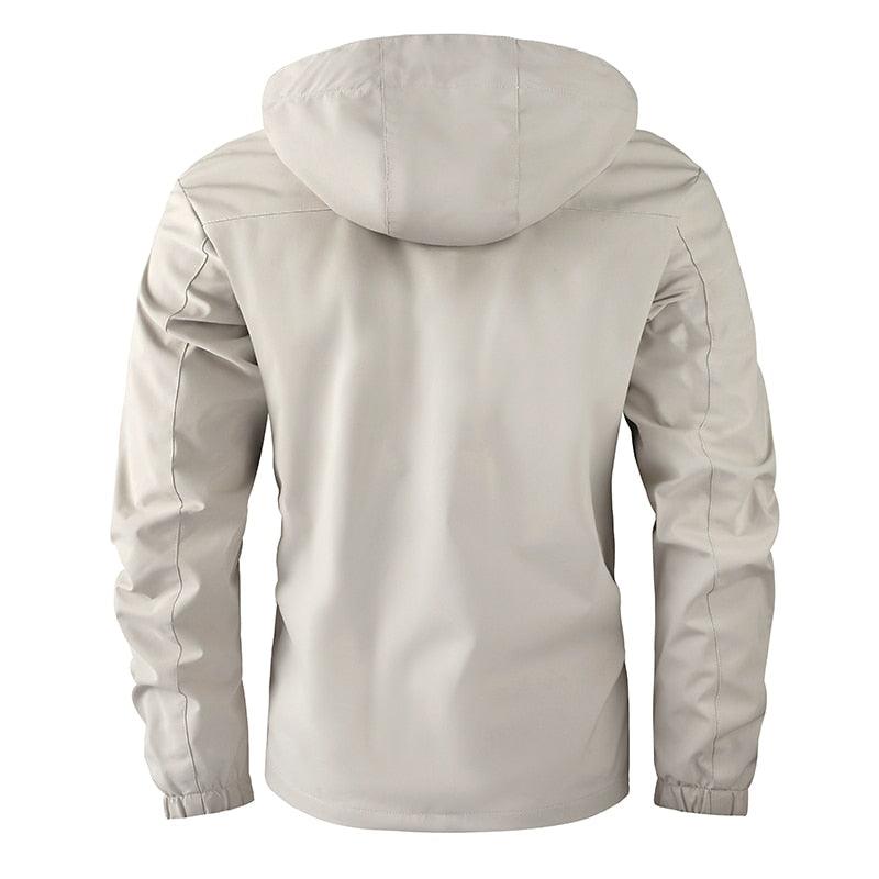Men’s Waterproof Windbreaker Hooded Jacket Warm Breathable Outdoor Coat