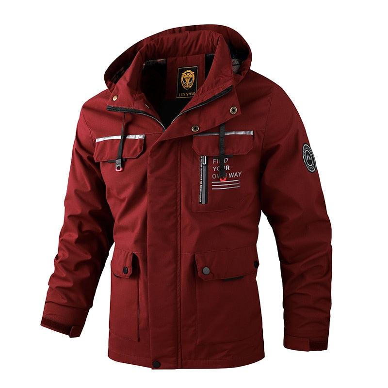Men’s Waterproof Windbreaker Hooded Jacket Warm Breathable Outdoor Coat