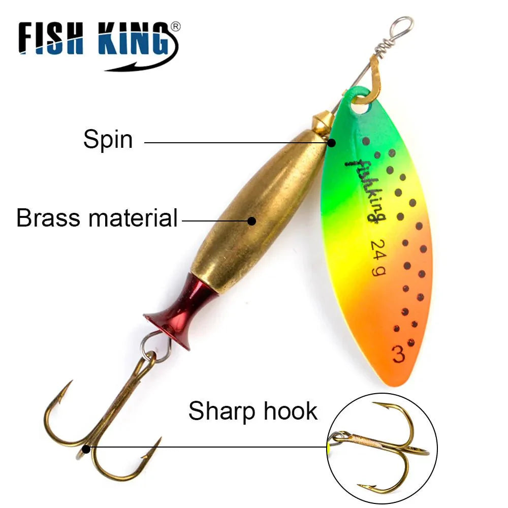 FISH KING Metal Spinner Lure Long Cast Bass Pike Fishing