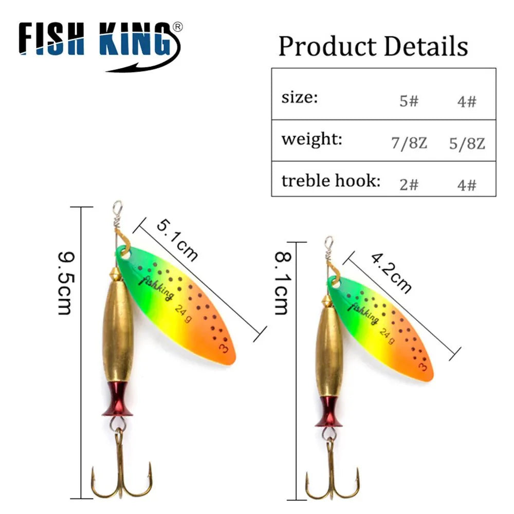 FISH KING Metal Spinner Lure Long Cast Bass Pike Fishing