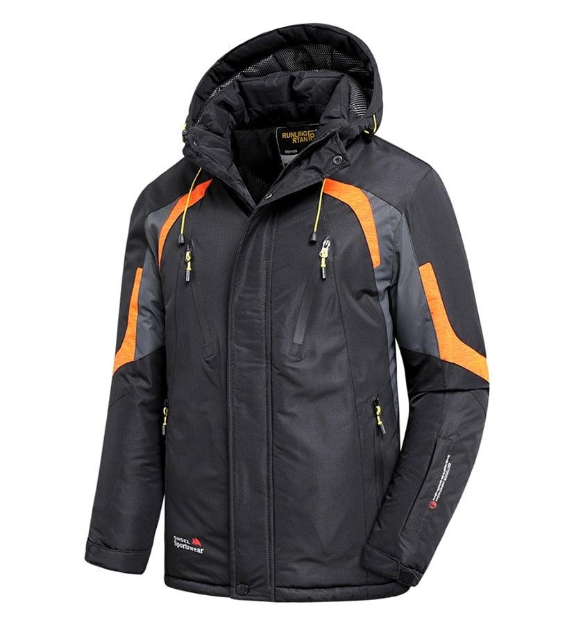 Men Blue Winter Outdoor Ski Jacket Waterproof Warm Hooded Coat