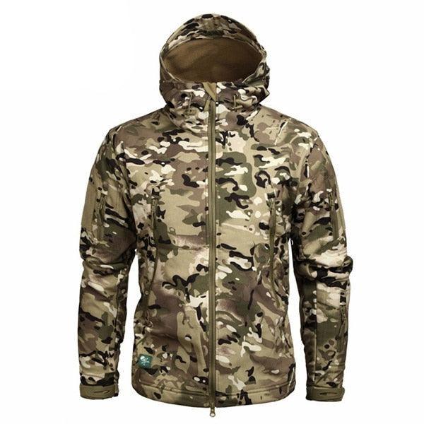 Men’s Green Camouflage Lightweight Waterproof Tactical Windbreaker Outdoor Jacket
