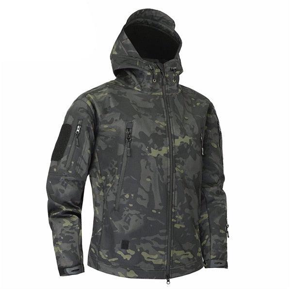 Men’s Green Camouflage Lightweight Waterproof Tactical Windbreaker Outdoor Jacket