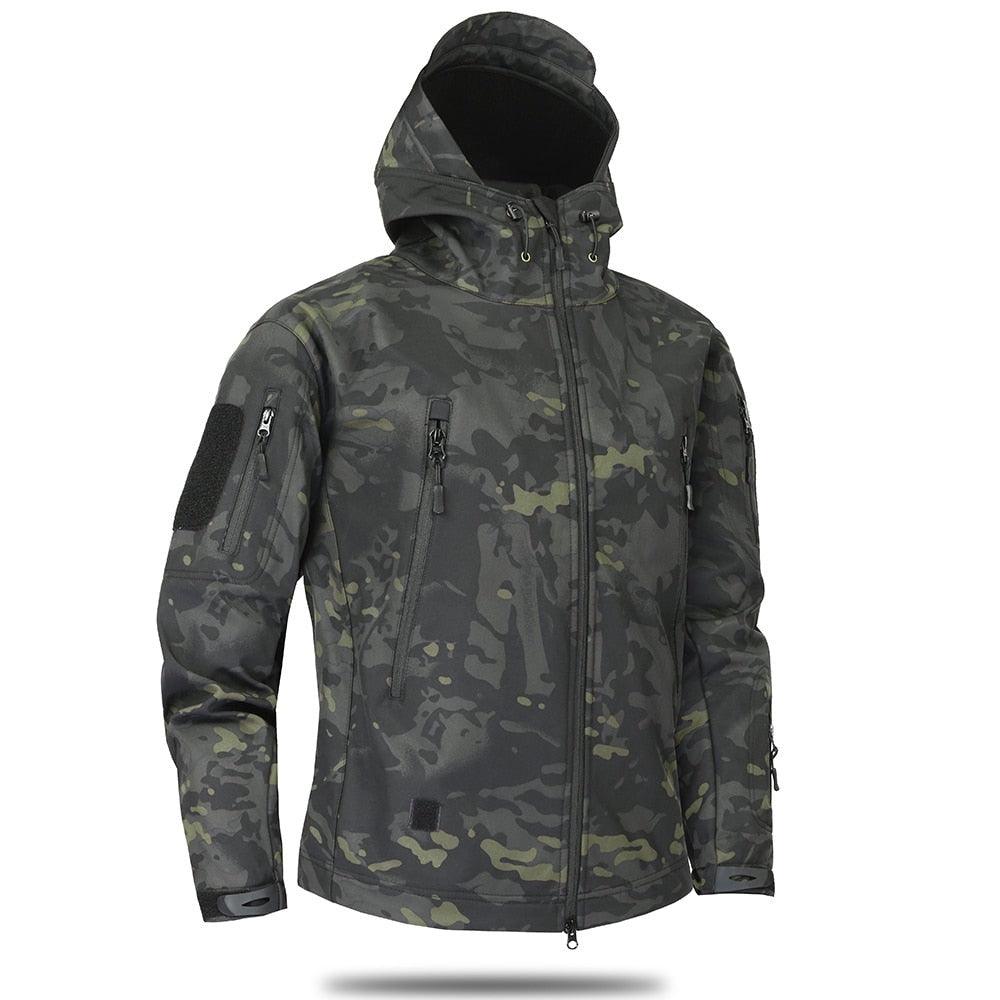 Men’s Green Camouflage Lightweight Waterproof Tactical Windbreaker Outdoor Jacket