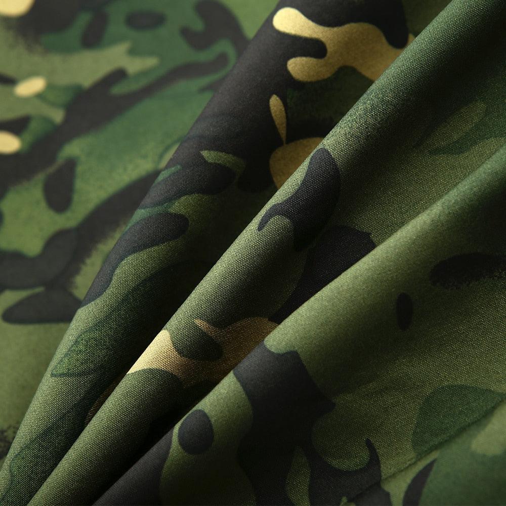 Men’s Green Camouflage Lightweight Waterproof Tactical Windbreaker Outdoor Jacket