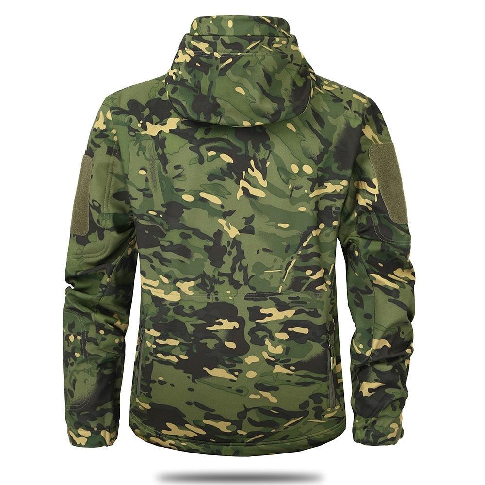Men’s Green Camouflage Lightweight Waterproof Tactical Windbreaker Outdoor Jacket