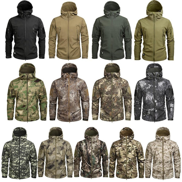 Men’s Green Camouflage Lightweight Waterproof Tactical Windbreaker Outdoor Jacket