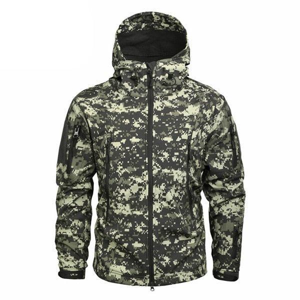 Men’s Green Camouflage Lightweight Waterproof Tactical Windbreaker Outdoor Jacket