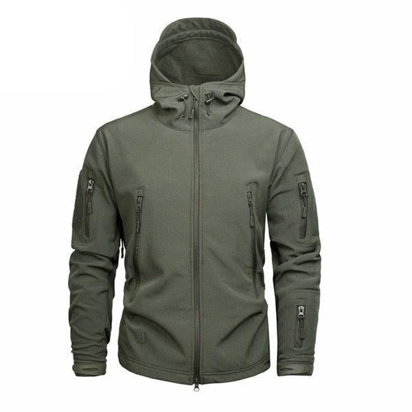 Men’s Green Camouflage Lightweight Waterproof Tactical Windbreaker Outdoor Jacket
