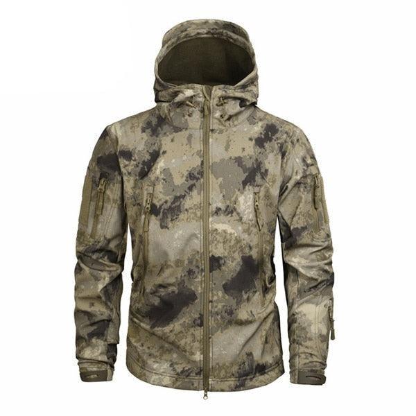 Men’s Green Camouflage Lightweight Waterproof Tactical Windbreaker Outdoor Jacket