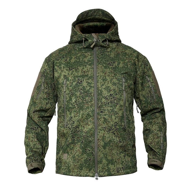 Men’s Green Camouflage Lightweight Waterproof Tactical Windbreaker Outdoor Jacket