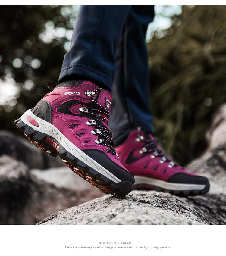 Unisex High Top Hiking Boots Breathable Non Slip Outdoor Shoes