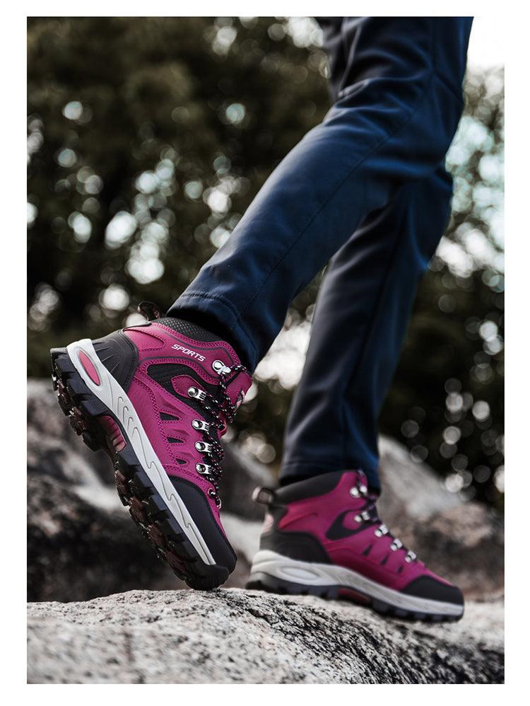 Unisex High Top Hiking Boots Breathable Non Slip Outdoor Shoes
