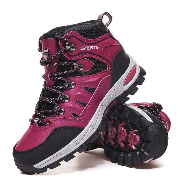 Unisex High Top Hiking Boots Breathable Non Slip Outdoor Shoes