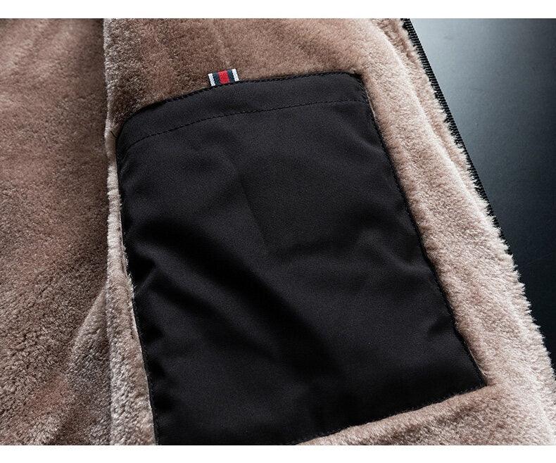 Men’s Warm Windproof Fleece Jacket Thick Outdoor Casual Hiking Coat