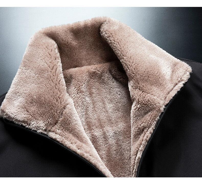 Men’s Warm Windproof Fleece Jacket Thick Outdoor Casual Hiking Coat