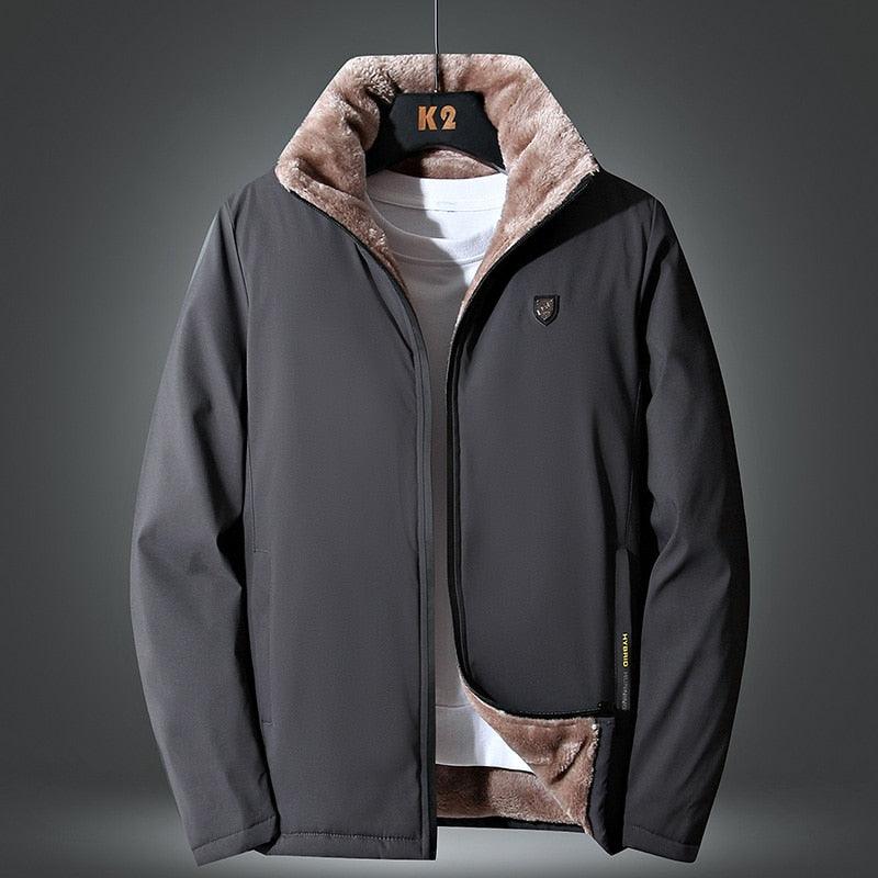 Men’s Warm Windproof Fleece Jacket Thick Outdoor Casual Hiking Coat
