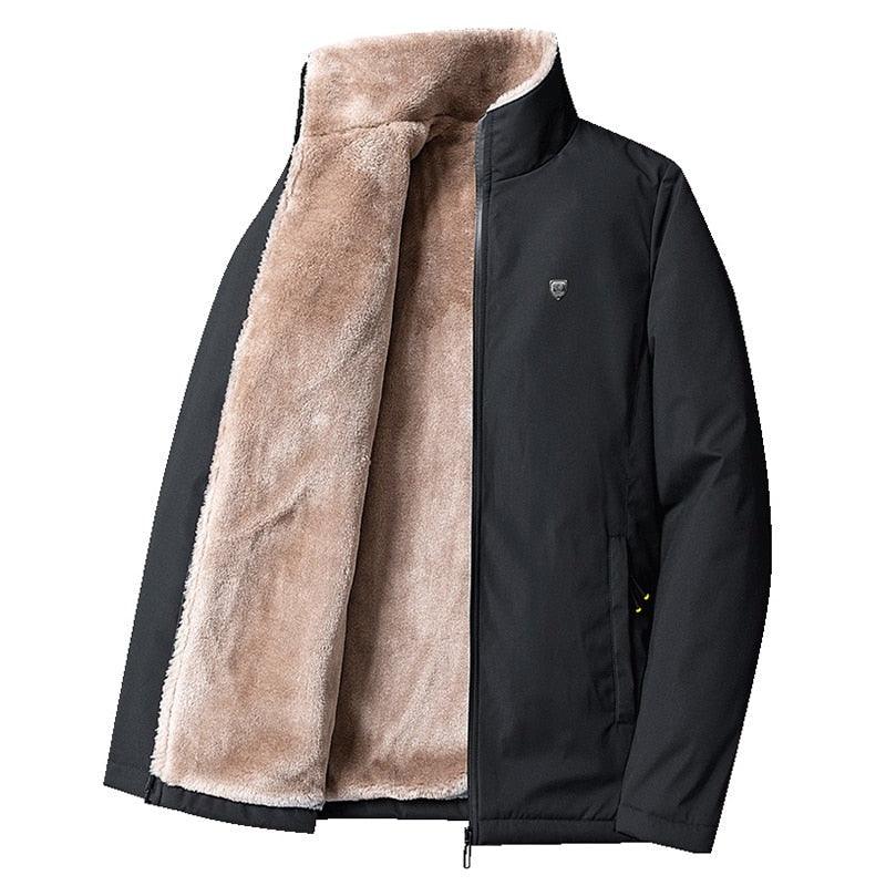 Men’s Warm Windproof Fleece Jacket Thick Outdoor Casual Hiking Coat