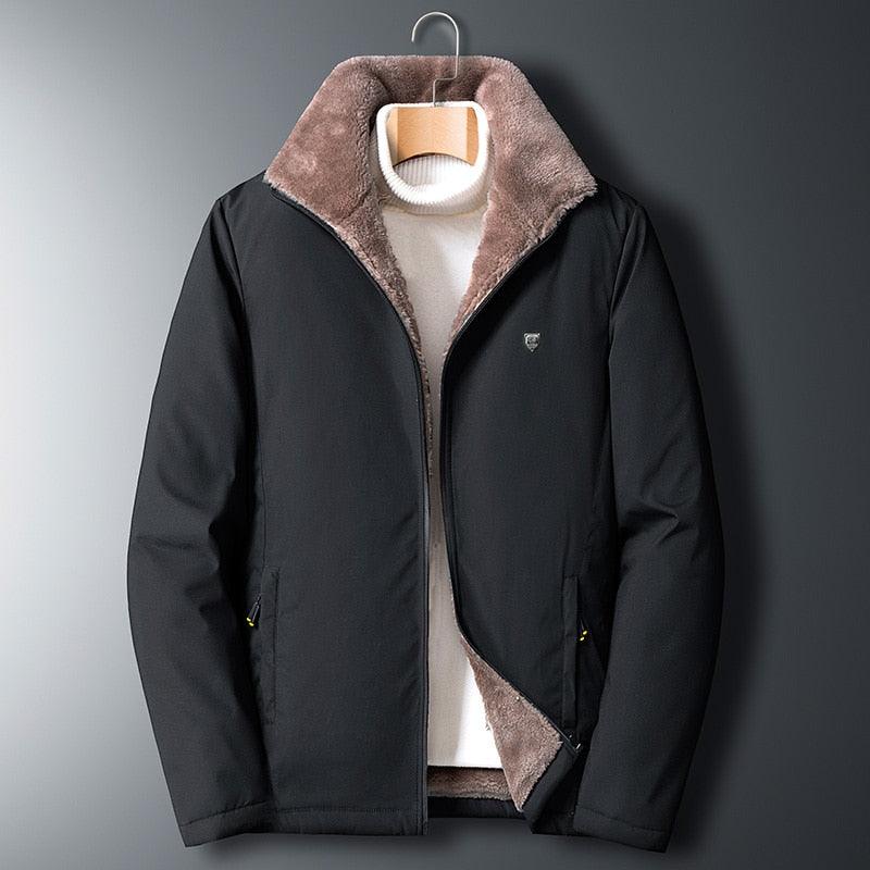 Men’s Warm Windproof Fleece Jacket Thick Outdoor Casual Hiking Coat