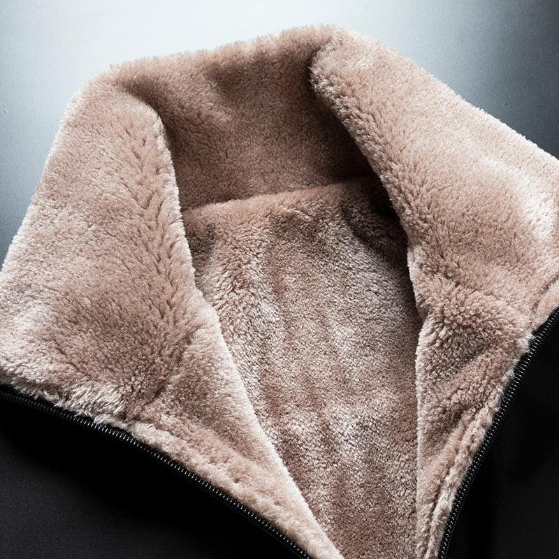 Men’s Warm Windproof Fleece Jacket Thick Outdoor Casual Hiking Coat