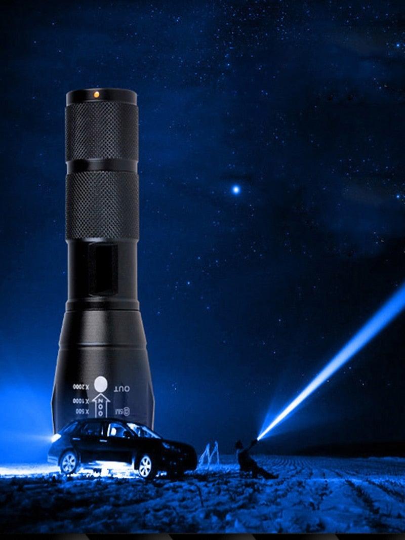 Z45 LED Flashlight Ultra Bright Zoomable Waterproof Rechargeable Camping Torch