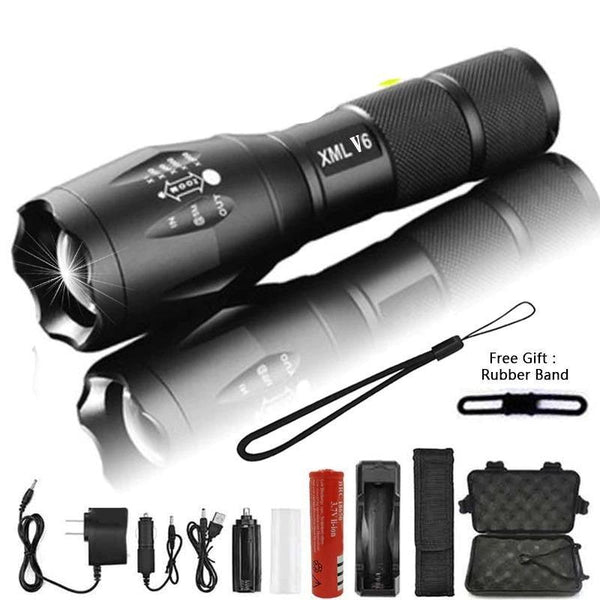 Z45 LED Flashlight Ultra Bright Zoomable Waterproof Rechargeable Camping Torch