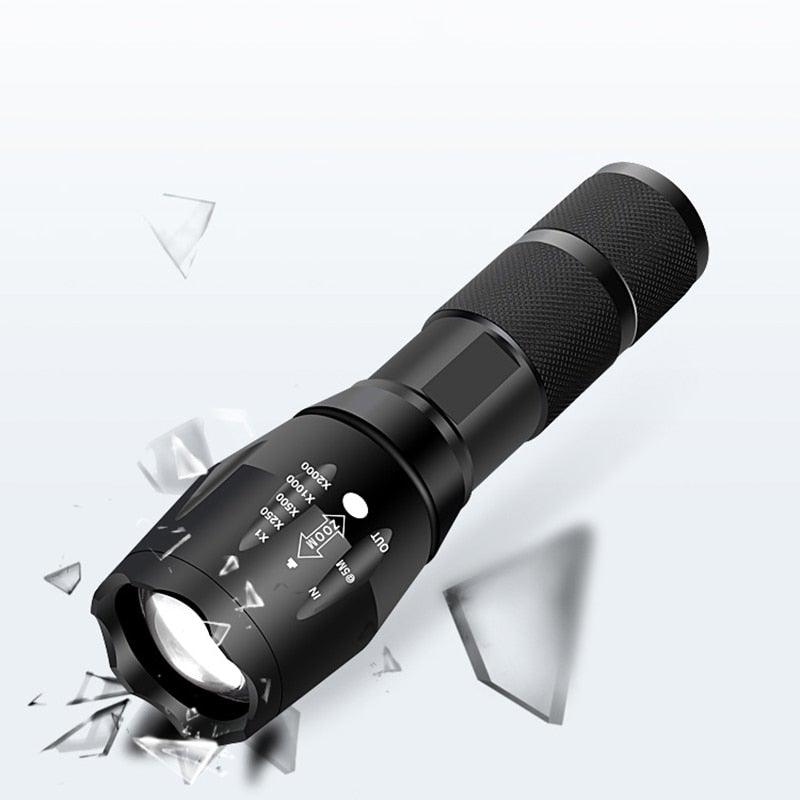 Z45 LED Flashlight Ultra Bright Zoomable Waterproof Rechargeable Camping Torch