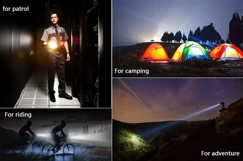 Z45 LED Flashlight Ultra Bright Zoomable Waterproof Rechargeable Camping Torch