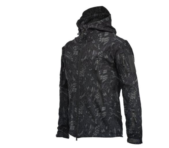 Men’s Plus Size Camouflage Waterproof Windbreaker Hooded Tactical Jacket