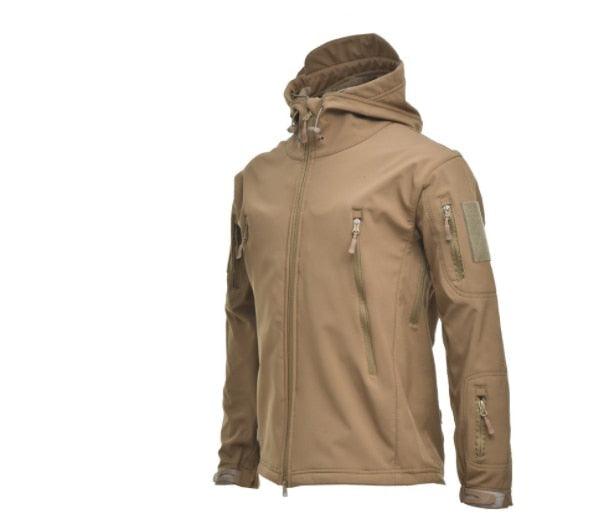 Men’s Plus Size Camouflage Waterproof Windbreaker Hooded Tactical Jacket