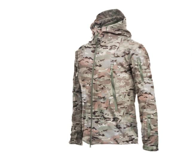 Men’s Plus Size Camouflage Waterproof Windbreaker Hooded Tactical Jacket