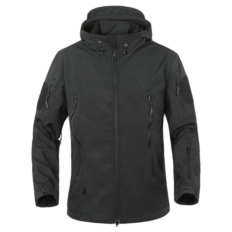 Men’s Plus Size Camouflage Waterproof Windbreaker Hooded Tactical Jacket