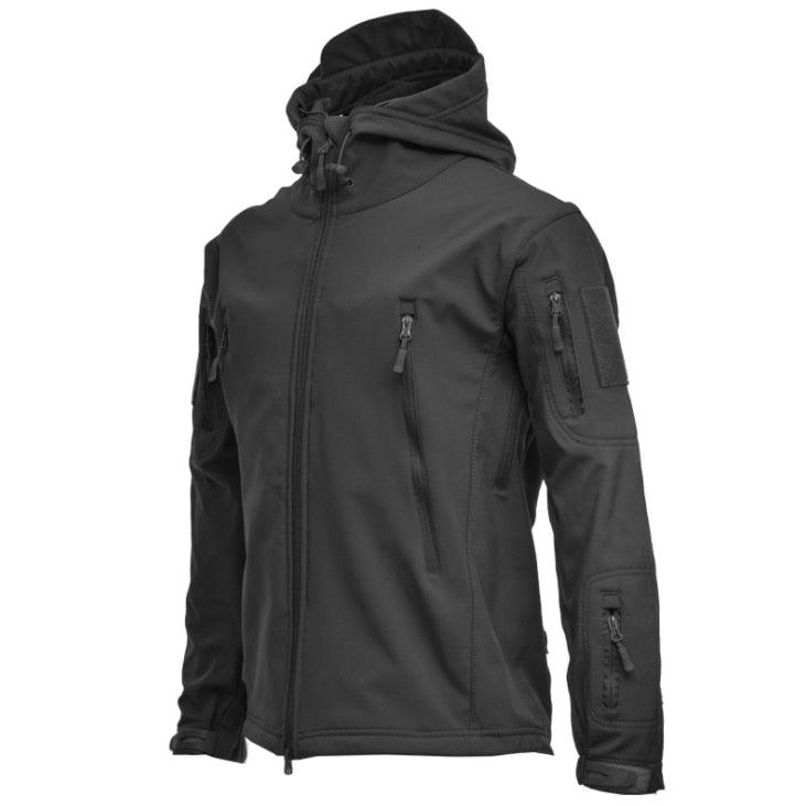 Men’s Plus Size Camouflage Waterproof Windbreaker Hooded Tactical Jacket
