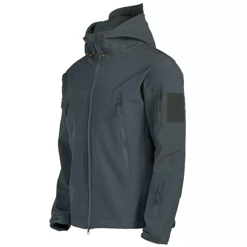 Men’s Plus Size Camouflage Waterproof Windbreaker Hooded Tactical Jacket