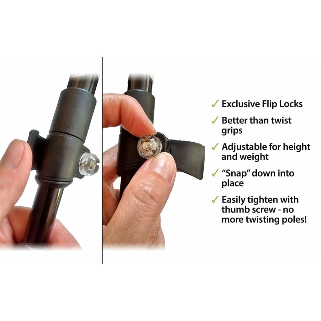 Travel Folding Hiking Walking Poles Adjustable Rubber Feet Carry Bag