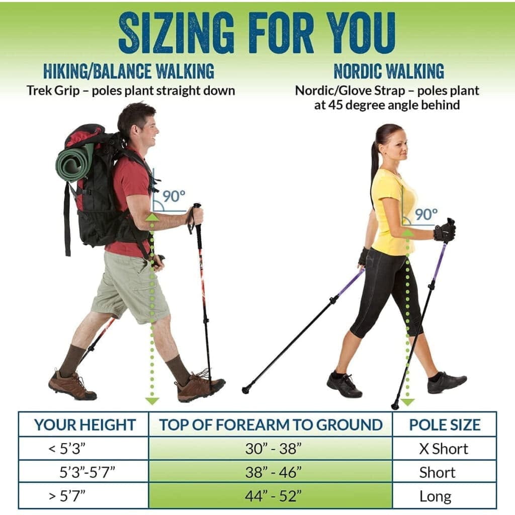 Travel Folding Hiking Walking Poles Adjustable Rubber Feet Carry Bag